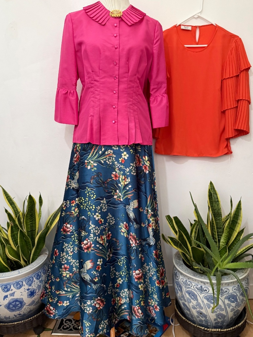 Elegant Chinoiserie Style Maxi Skirt. Versatile. Old Money, Quiet Luxury, SZ M - Picture 5 of 14